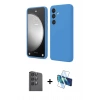 MARSİLYAN™- Galaxy S24 FE Kılıf Kozmos Yansıma Özel Seri - Siyah 3D Antistatik Seramik Nano Ekran Koruyucu + Raze Metal Kamera Lens - SH