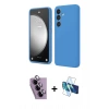 MARSİLYAN™- Galaxy S24 FE Kılıf Kozmos Yansıma Özel Seri - Siyah 3D Antistatik Seramik Nano Ekran Koruyucu + Raze Metal Kamera Lens - MR