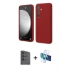 MARSİLYAN™- Galaxy S24 FE Kılıf Kozmos Yansıma Özel Seri - Siyah 3D Antistatik Seramik Nano Ekran Koruyucu + Raze Metal Kamera Lens - SH