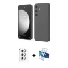 MARSİLYAN™- Galaxy S24 FE Kılıf Kozmos Yansıma Özel Seri - Siyah 3D Antistatik Seramik Nano Ekran Koruyucu + Raze Metal Kamera Lens - GI