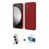 MARSİLYAN™- Galaxy S24 FE Kılıf Kozmos Yansıma Özel Seri - Siyah 3D Antistatik Seramik Nano Ekran Koruyucu + Raze Metal Kamera Lens - SI