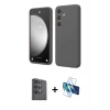 MARSİLYAN™- Galaxy S24 FE Kılıf Kozmos Yansıma Özel Seri - Siyah 3D Antistatik Seramik Nano Ekran Koruyucu + Raze Metal Kamera Lens - SH