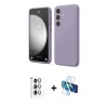 MARSİLYAN™- Galaxy S24 FE Kılıf Kozmos Yansıma Özel Seri - Siyah 3D Antistatik Seramik Nano Ekran Koruyucu + Raze Metal Kamera Lens - GI