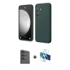 MARSİLYAN™- Galaxy S24 FE Kılıf Kozmos Yansıma Özel Seri - Siyah 3D Antistatik Seramik Nano Ekran Koruyucu + Raze Metal Kamera Lens - SH