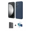 MARSİLYAN™- Galaxy S24 FE Kılıf Kozmos Yansıma Özel Seri - Siyah 3D Antistatik Seramik Nano Ekran Koruyucu + Raze Metal Kamera Lens - SH