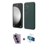 MARSİLYAN™- Galaxy S24 FE Kılıf Kozmos Yansıma Özel Seri - Siyah 3D Antistatik Seramik Nano Ekran Koruyucu + Raze Metal Kamera Lens - MR