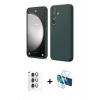 MARSİLYAN™- Galaxy S24 FE Kılıf Kozmos Yansıma Özel Seri - Siyah 3D Antistatik Seramik Nano Ekran Koruyucu + Raze Metal Kamera Lens - GI
