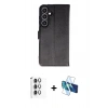 MARSİLYAN™- Galaxy S24 FE Kılıf Siluet Işık Serisi - Siyah 3D Antistatik Seramik Nano Ekran Koruyucu + Raze Metal Kamera Lens - GI