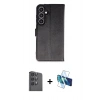 MARSİLYAN™- Galaxy S24 FE Kılıf Siluet Işık Serisi - Siyah 3D Antistatik Seramik Nano Ekran Koruyucu + Raze Metal Kamera Lens - SH