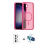 MARSİLYAN™- Galaxy S24 FE Kılıf Siluet Minimal Prime - Siyah 3D Antistatik Seramik Nano Ekran Koruyucu + Raze Metal Kamera Lens - GI