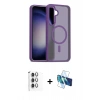MARSİLYAN™- Galaxy S24 FE Kılıf Siluet Minimal Prime - Siyah 3D Antistatik Seramik Nano Ekran Koruyucu + Raze Metal Kamera Lens - GI