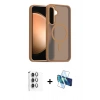 MARSİLYAN™- Galaxy S24 FE Kılıf Siluet Minimal Prime - Siyah 3D Antistatik Seramik Nano Ekran Koruyucu + Raze Metal Kamera Lens - GI