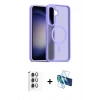MARSİLYAN™- Galaxy S24 FE Kılıf Siluet Minimal Prime - Siyah 3D Antistatik Seramik Nano Ekran Koruyucu + Raze Metal Kamera Lens - GI