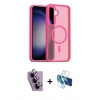 MARSİLYAN™- Galaxy S24 FE Kılıf Siluet Minimal Prime - Siyah 3D Antistatik Seramik Nano Ekran Koruyucu + Raze Metal Kamera Lens - MR