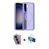 MARSİLYAN™- Galaxy S24 FE Kılıf Siluet Minimal Prime - Siyah 3D Antistatik Seramik Nano Ekran Koruyucu + Raze Metal Kamera Lens - MR