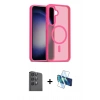MARSİLYAN™- Galaxy S24 FE Kılıf Siluet Minimal Prime - Siyah 3D Antistatik Seramik Nano Ekran Koruyucu + Raze Metal Kamera Lens - SH