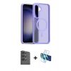 MARSİLYAN™- Galaxy S24 FE Kılıf Siluet Minimal Prime - Siyah 3D Antistatik Seramik Nano Ekran Koruyucu + Raze Metal Kamera Lens - SH