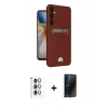 MARSİLYAN™- Galaxy S24 FE Kılıf Vadi Çizgi Prime - Siyah 3D Antistatik Hayalet Cam Ekran Koruyucu + Raze Metal Kamera Lens - GI