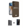 MARSİLYAN™- Galaxy S24 FE Kılıf Vadi Çizgi Prime - Siyah 3D Antistatik Hayalet Cam Ekran Koruyucu + Raze Metal Kamera Lens - SH