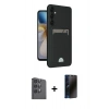 MARSİLYAN™- Galaxy S24 FE Kılıf Vadi Çizgi Prime - Siyah 3D Antistatik Hayalet Cam Ekran Koruyucu + Raze Metal Kamera Lens - SH