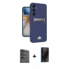 MARSİLYAN™- Galaxy S24 FE Kılıf Vadi Çizgi Prime - Siyah 3D Antistatik Hayalet Cam Ekran Koruyucu + Raze Metal Kamera Lens - SH