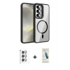 MARSİLYAN™- Galaxy S24 FE Kılıf Yadigar Asil Koleksiyonu - Şeffaf Pasifik Cam Ekran Koruyucu + Raze Metal Kamera Lens - GI
