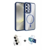 MARSİLYAN™- Galaxy S24 FE Kılıf Yadigar Asil Koleksiyonu - Siyah 3D Antistatik Cam Ekran Koruyucu + Raze Metal Kamera Lens - SI