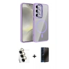 MARSİLYAN™- Galaxy S24 FE Kılıf Yadigar Asil Koleksiyonu - Siyah 3D Antistatik Hayalet Cam Ekran Koruyucu + Raze Metal Kamera Lens - SI