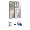 MARSİLYAN™- Galaxy S24 FE Kılıf Yadigar Asil Koleksiyonu - Siyah 3D Antistatik Seramik Nano Ekran Koruyucu + Raze Metal Kamera Lens - GI
