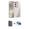 MARSİLYAN™- Galaxy S24 FE Kılıf Yadigar Asil Koleksiyonu - Siyah 3D Antistatik Seramik Nano Ekran Koruyucu + Raze Metal Kamera Lens - SH