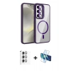 MARSİLYAN™- Galaxy S24 FE Kılıf Yadigar Asil Koleksiyonu - Siyah 3D Antistatik Seramik Nano Ekran Koruyucu + Raze Metal Kamera Lens - GI