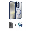 MARSİLYAN™- Galaxy S24 FE Kılıf Yadigar Asil Koleksiyonu - Siyah 3D Antistatik Seramik Nano Ekran Koruyucu + Raze Metal Kamera Lens - SH