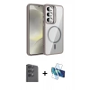 MARSİLYAN™- Galaxy S24 FE Kılıf Yadigar Asil Koleksiyonu - Siyah 3D Antistatik Seramik Nano Ekran Koruyucu + Raze Metal Kamera Lens - SH