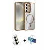 MARSİLYAN™- Galaxy S24 FE Kılıf Yadigar Asil Koleksiyonu - Siyah 3D Antistatik Seramik Nano Ekran Koruyucu + Raze Metal Kamera Lens - SI