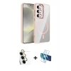 MARSİLYAN™- Galaxy S24 FE Kılıf Yadigar Asil Koleksiyonu - Siyah 3D Antistatik Seramik Nano Ekran Koruyucu + Raze Metal Kamera Lens - SI