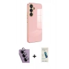 MARSİLYAN™- Galaxy S24 FE Kılıf Yankı Serisi - Şeffaf Pasifik Cam Ekran Koruyucu + Raze Metal Kamera Lens - MR