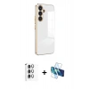 MARSİLYAN™- Galaxy S24 FE Kılıf Yankı Serisi - Siyah 3D Antistatik Seramik Nano Ekran Koruyucu + Raze Metal Kamera Lens - GI