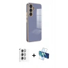MARSİLYAN™- Galaxy S24 FE Kılıf Yankı Serisi - Siyah 3D Antistatik Seramik Nano Ekran Koruyucu + Raze Metal Kamera Lens - GI