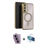 MARSİLYAN™- Galaxy S24 FE Kılıf Zirve Doku Prime - Siyah 3D Antistatik Seramik Nano Ekran Koruyucu + Raze Metal Kamera Lens - MR