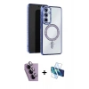 MARSİLYAN™- Galaxy S24 FE Kılıf Zirve Doku Prime - Siyah 3D Antistatik Seramik Nano Ekran Koruyucu + Raze Metal Kamera Lens - MR