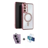 MARSİLYAN™- Galaxy S24 FE Kılıf Zirve Doku Prime - Siyah 3D Antistatik Seramik Nano Ekran Koruyucu + Raze Metal Kamera Lens - MR