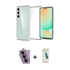 MARSİLYAN™- Galaxy S24 FE Kılıf Zirve Doku - Şeffaf Pasifik Cam Ekran Koruyucu + Raze Metal Kamera Lens - MR