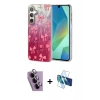 MARSİLYAN™- Galaxy S24 FE Kılıf Zirve Modern Prime - Siyah 3D Antistatik Cam Ekran Koruyucu + Raze Metal Kamera Lens - MR