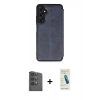MARSİLYAN™- Galaxy S24 FE Kılıf Zirve Yansıma Serisi - Şeffaf Pasifik Cam Ekran Koruyucu + Raze Metal Kamera Lens - SH