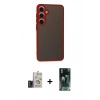 MARSİLYAN™- Galaxy S24 Kılıf Ahenk Çizgi Serisi - Şeffaf 360 Full Body Arka Koruyucu + Bilvis Titan Kamera Lens - TMGI