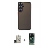 MARSİLYAN™- Galaxy S24 Kılıf Ahenk Çizgi Serisi - Şeffaf 360 Full Body Arka Koruyucu + Bilvis Titan Kamera Lens - SH