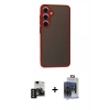 MARSİLYAN™- Galaxy S24 Kılıf Ahenk Çizgi Serisi - Siyah Vanessa Magic Cam + PVD Metal Kamera Lens - SH