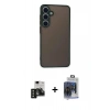 MARSİLYAN™- Galaxy S24 Kılıf Ahenk Çizgi Serisi - Siyah Vanessa Magic Cam + PVD Metal Kamera Lens - SH
