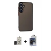 MARSİLYAN™- Galaxy S24 Kılıf Ahenk Çizgi Serisi - Siyah Vanessa Magic Cam + Bilvis Titan Kamera Lens - TMGI