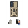 MARSİLYAN™- Galaxy S24 Kılıf Ahenk Klasik - Siyah 3D Antistatik Mat Seramik Nano Ekran Koruyucu + Bilvis Titan Kamera Lens - GD